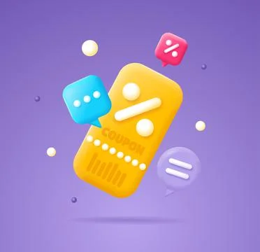 3d Different Cupons Concept Plasticine Cartoon Style. Vector 스톡 일러스트