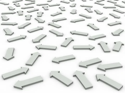 3d different directional arrows Stock Illustration