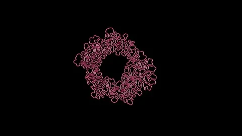 3d Differential Growth simulation. Evolving meandering growing line / circle. Stock Footage 345091830