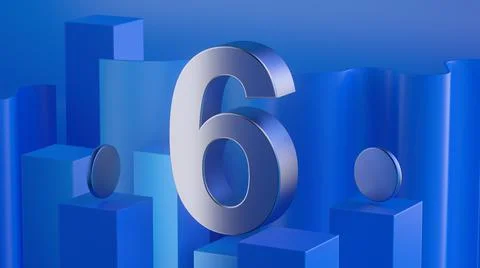3d digit on the blue background. 3d render. Stock Illustration