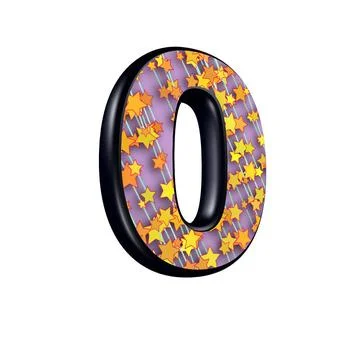 3d digit with decorative star texture - 0 3d digit with decorative star te... Stock Photos
