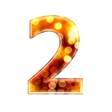 3d digit with glowing lights texture - 2 Stock-Illustration