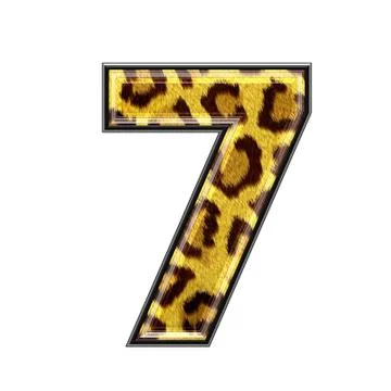 3d digit with panther skin texture - 7 Stock Illustration