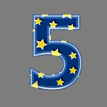 3d digit with star pattern - 5 Stock-Illustration