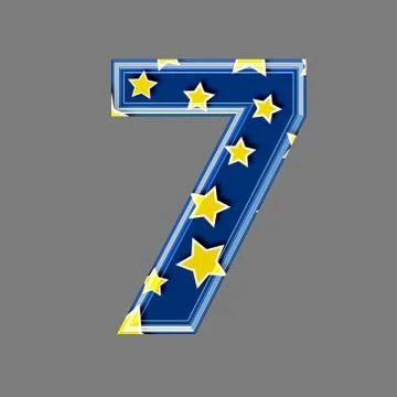 3d digit with star pattern - 7 Stock-Illustration