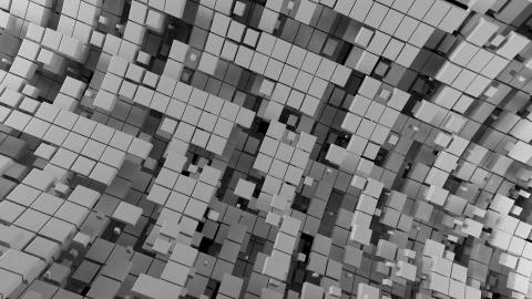 3d digital background with circular surface broken into square fragments. Dig Stock Illustration