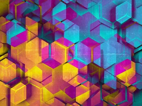 3d digital background with hexagonal pattern Stock Illustration