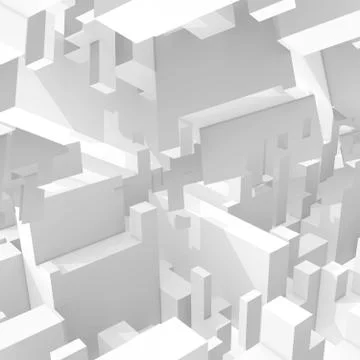 3d digital background with intersected cubic forms Stock Illustration