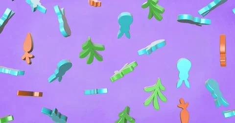 3d digital banner for easter. Egg-shaped toys with bunny ears. 3d rendering in Stock Footage 168689300