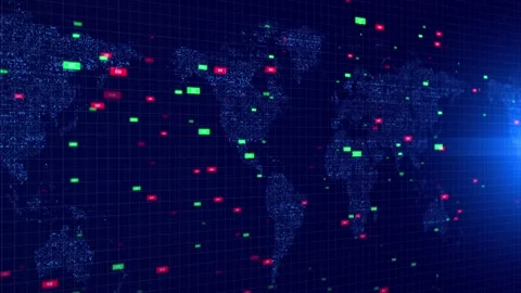 3d Digital Big data Earth Binary code surrounding globe rotating Background. Stock Footage 180285035