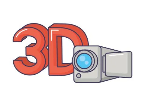 3d digital camera record technology innovation Ilustración de archivo