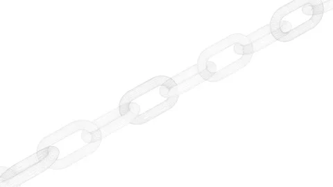 3d digital chain looping rotation on white background Stock Footage 337737791