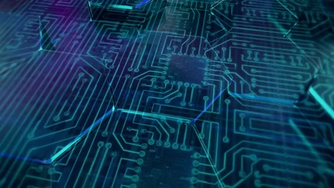 3D Digital Circuit Board Seamless Loop Background Stock Footage 211804894