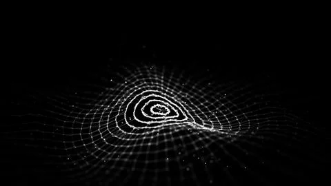 3D digital circular dynamic wave. Technology wave. Seamless flow digital stru Stock Illustration
