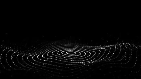 3D digital circular dynamic wave. Technology wave. Seamless flow digital st.. Stock Illustration