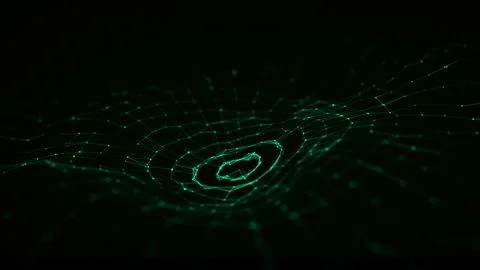 3D digital circular dynamic wave. Technology smart wave. Flow digital struc.. Stock Illustration