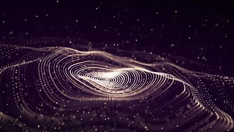 3D digital circular dynamic wave. Technology smart wave. Seamless flow digi.. Stock Illustration