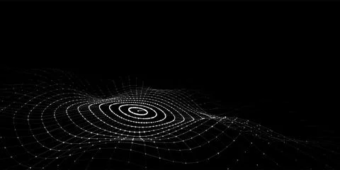 3D digital circular dynamic wave. Technology smart wave. Seamless flow digi.. 库存插图