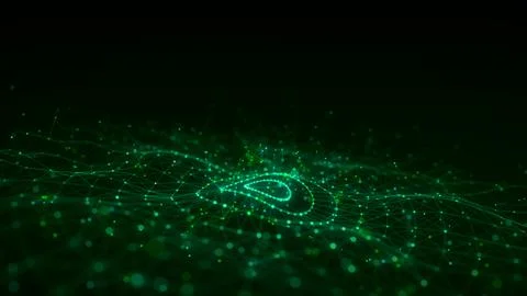 3D digital circular dynamic wave Stock Illustration