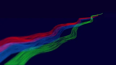 3D digital color waves or data transfer visualization image. Abstract conce.. Vídeo Stock 333979963