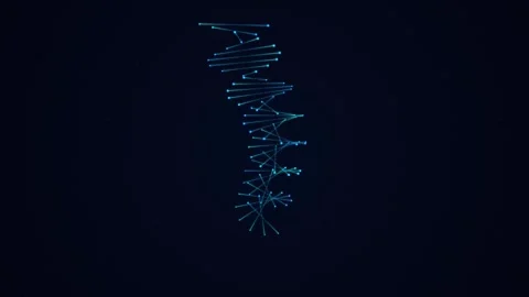 3D Digital DNA Helix Rotating Structure Science Concept Dark Background Stock Footage 341777449
