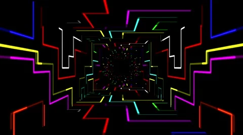 3d digital futuristic tunnel path with geometric electrical line background Stock Footage 61339735