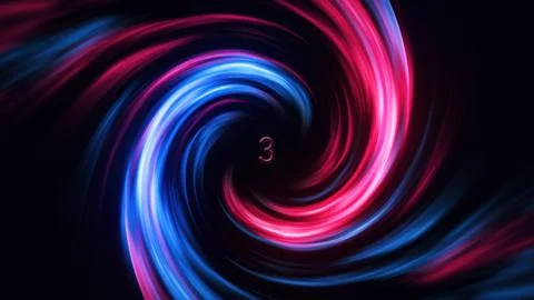 3D Digital Galaxy background, red and blue waves Stock Illustration