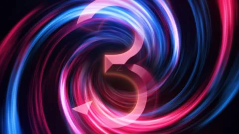 3D Digital Galaxy background, red and blue waves Stock Illustration