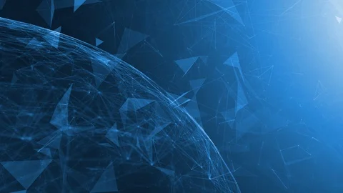 3D digital globe cyberspace with triangle shapes rotation 動画素材 119935814