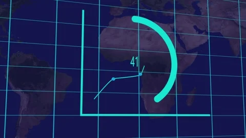 3D digital graph with a rising line and a clock animated concept for time m.. Stock-Footage 259766559