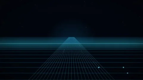 3D Digital Grid Technology Perspective Background Stock Footage 344256877
