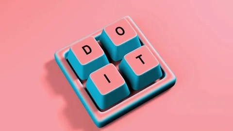 3D Digital Illustration of Keyboard Keys Spelling DO IT Stock Footage 330425114