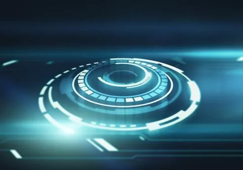 3d digital illustration of round part of the futuristic interface. Stock Illustration
