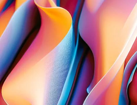3D digital illustration of wavy gradient lines Stock Illustration