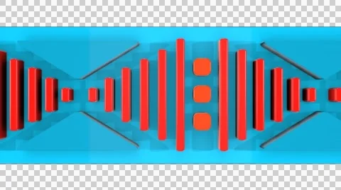3D DIGITAL KEYBOARD BUTTONS STRIPE ANIMATED TRANSITION. ALPHA CHANNEL. Stock Footage 47969679