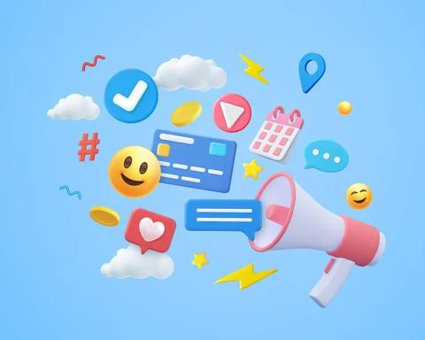 3d Digital marketing Illustrazione stock