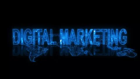 3d digital marketing text technology Stock Illustration