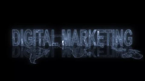 3d digital marketing text technology glowing 스톡 일러스트