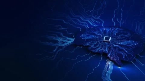 3D Digital Mind AI, Data Processing, Future of Technology tech machine learning Stock Footage 311680013