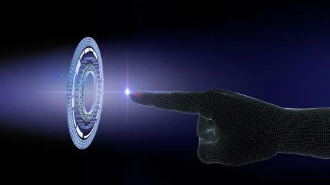 3D digital network, network with digital connection concept Stock Illustration