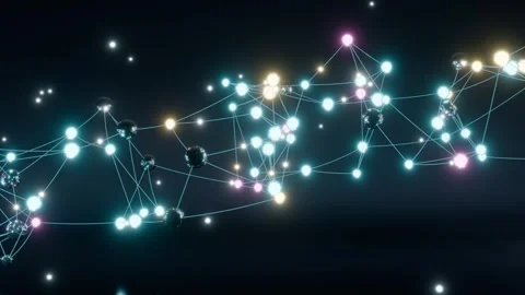3D Digital Neural Plexus Network with Glowing Cyan Synapses, Architectural .. Stock Footage 346647429
