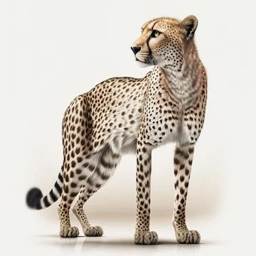 3D digital render of a cheetah isolated on white background Illustrazione stock