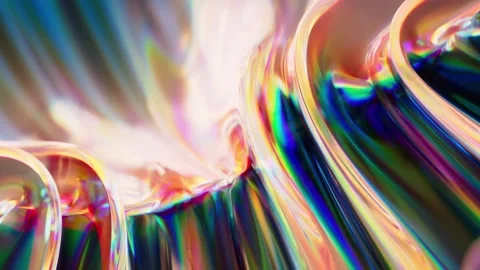 3D Digital Rendering Abstract Glass Forms Rainbow Optical Dispersion Stock Footage 330480275