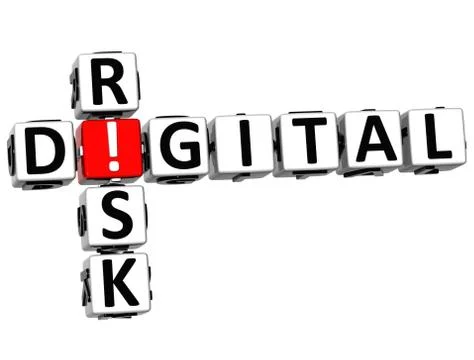 3d digital risk crossword Stock-Illustration