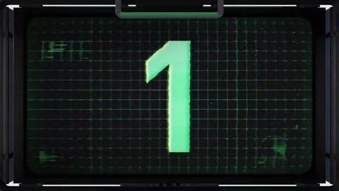 3D Digital Screen Countdown Number 1 With Alpha Stock Footage 293576411