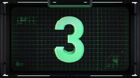 3D Digital Screen Countdown Number 3 With Alpha Stock-Footage 293576997