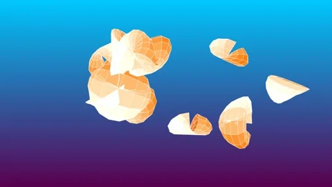 3D digital simulation featuring golden-orange, grid-textured curved 動画素材 338388160