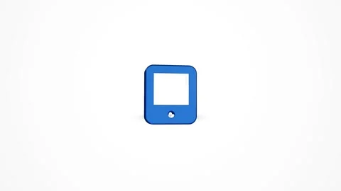 3D Digital Tablet Computer Icon Animated Loop on White Background 4K Stockbeeldmateriaal 347650996
