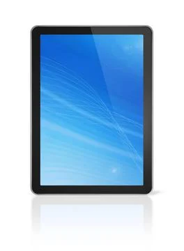 3D digital tablet pc 3D digital tablet pc, computer screen isolated on whi... 写真素材