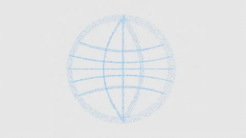 3D Digital Tech Globe Network Loop with Alpha Channel 動画素材 337344444